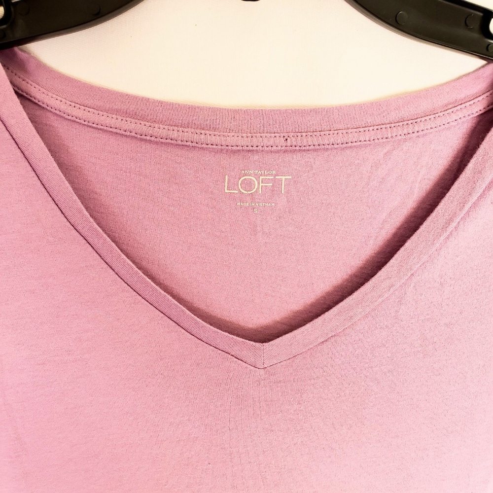 LOFT Lavender Long Sleeve Tee - Picture 2 of 3